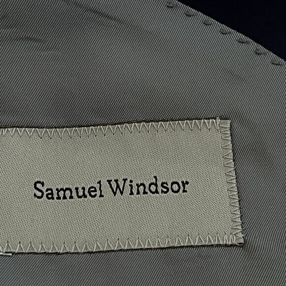 Samuel Windsor Mens Sport Business  Jacket Blazer 40L Navy Blue Cotton READ - Picture 9 of 13